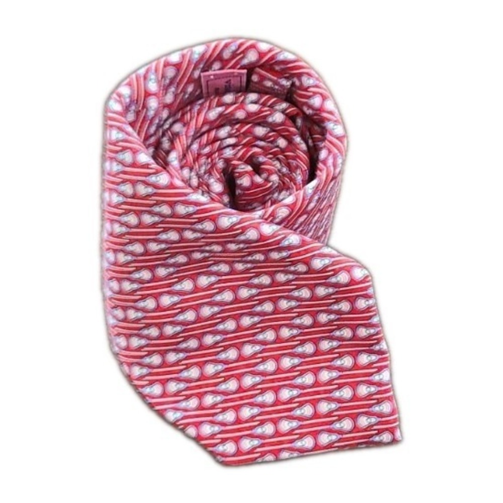 Vineyard Vines Silk Tie Kids Red Lacrosse Sticks Pattern Handmade USA